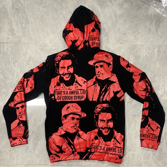 Asaali x Awful Lot Of Cough Syrup ( Collab ) Red Hoodie Size Large - Picture 4 of 4